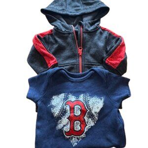 Boston Red Socks Onesie and Matching Sweatshirt. Size 3 months - Unisex